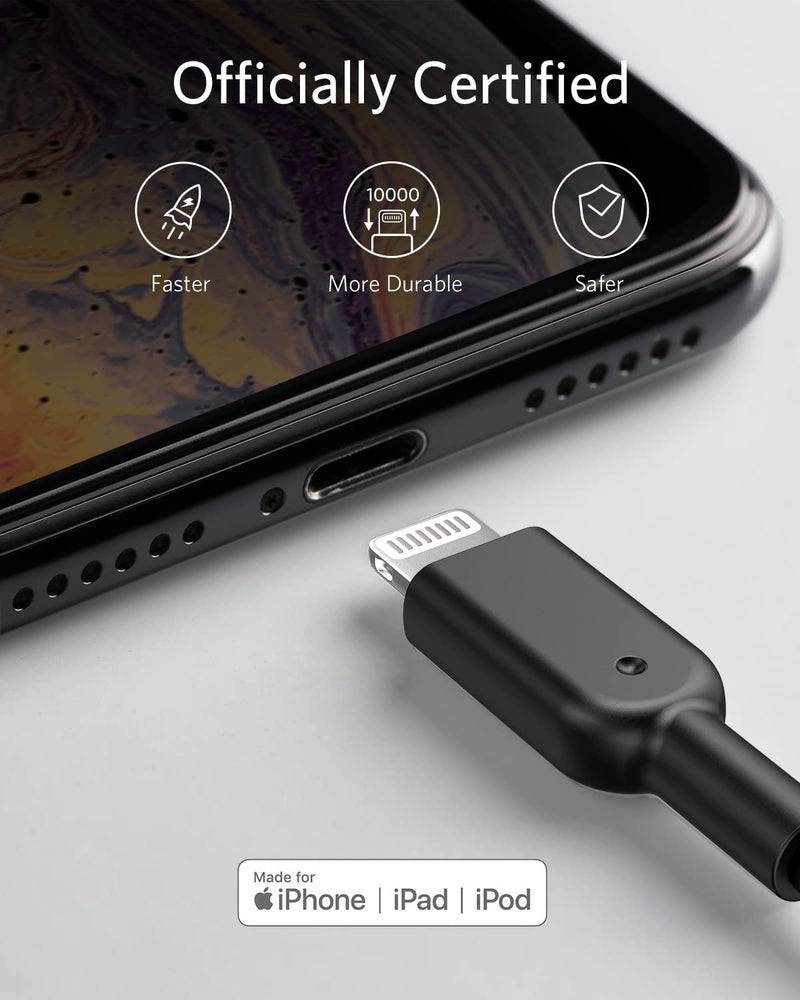 Anker Powerline II Lightning Cable (6ft), Probably The World's Most Durable Cable, MFi Certified for iPhone 14 Plus 14 14 Pro Max 13 13 Pro 12 11 X XS XR 8 8Plus 7 7Plus 6 6Plus (Black) - Image 3