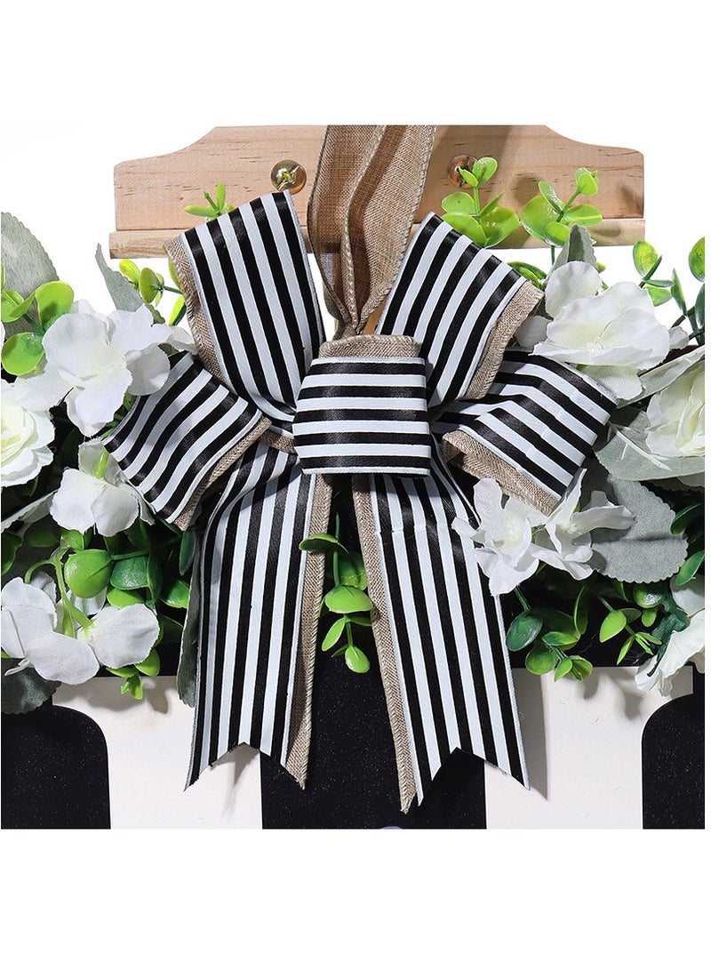 Bluejw Welcome Sign Creative Bowknot Letter Wreath In Front Of The Door Outdoor Decoration Props For The Courtyard 35x40CM - Image 3