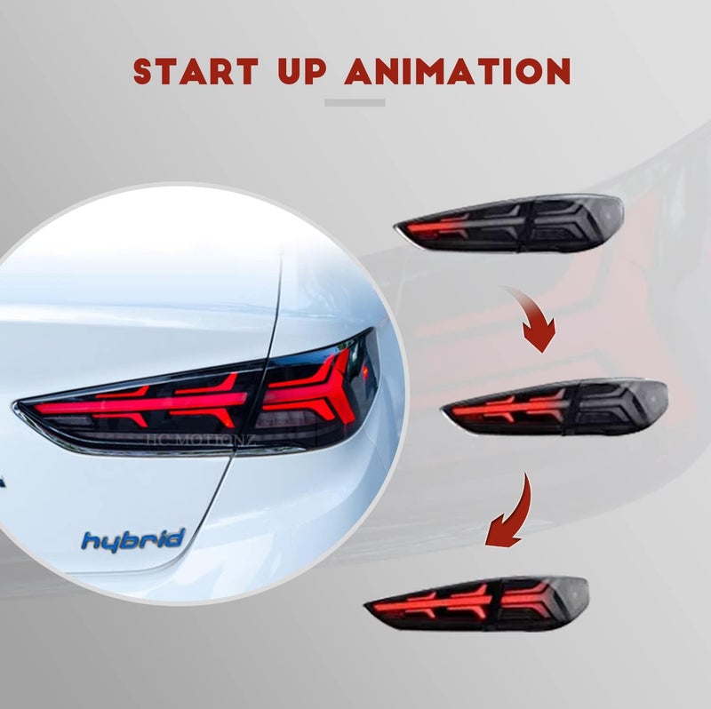 HCMOTIONZ مجموعة مصابيح الذيل LED كاملة HCMOTIONZ لهيونداي سوناتا 2017-2019 مع إشارة انعطاف متسلسلة - Image 4