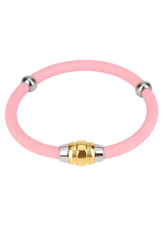 Gold Ring - Pink Silicone Men's Style 20.5CM
