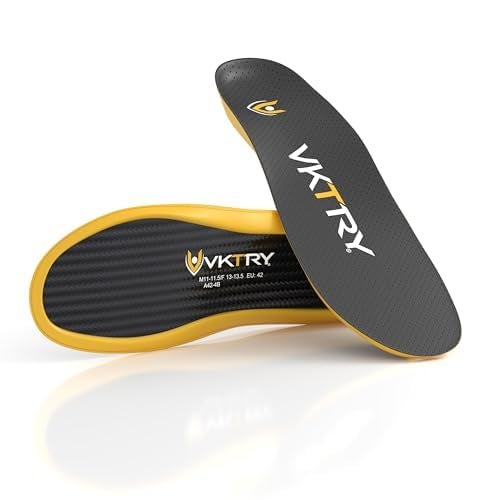 نعل أداء VKTRY الذهبي من ألياف الكربون - إدخالات مخصصة للأحذية غير المدببة - كرة السلة، الكرة الطائرة، رياضات المضرب، الجري والمزيد - اجري أسرع، اقفز أعلى، استعد بشكل أسرع، احمِ نفسك من الإصابات