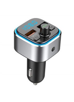 Bluetooth Radio FM Transmitter for Car with Charger Audio Receiver Cigarette Lighter Adapter Music Player Hands Free Car Kit for iPhone Samsung Android Cell Phones