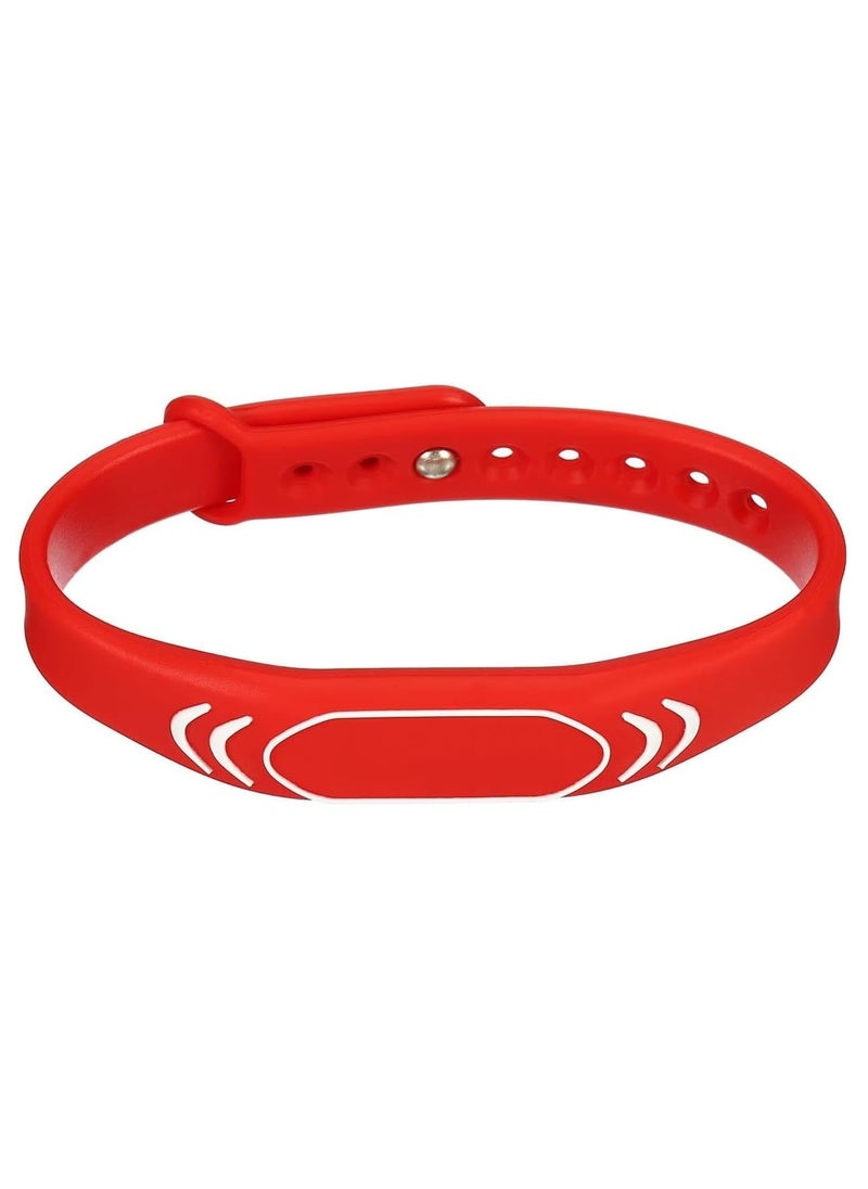 Rubik RFID 125kHz T5577/T5200 Proximity Rewritable Waterproof Silicone Adjustable Wristband (Red, 1 Band)  - Image 1