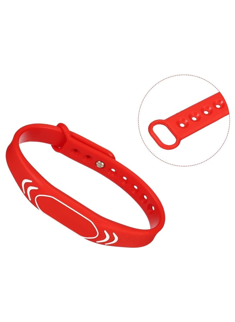 Rubik RFID 125kHz T5577/T5200 Proximity Rewritable Waterproof Silicone Adjustable Wristband (Red, 1 Band)  - Image 4