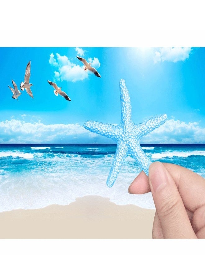 AHIER Light Blue Starfish Decor, Starfish Ornaments, 30 Pieces Small Finger Resin Starfish for Crafts and Wedding Home Decor - Image 2