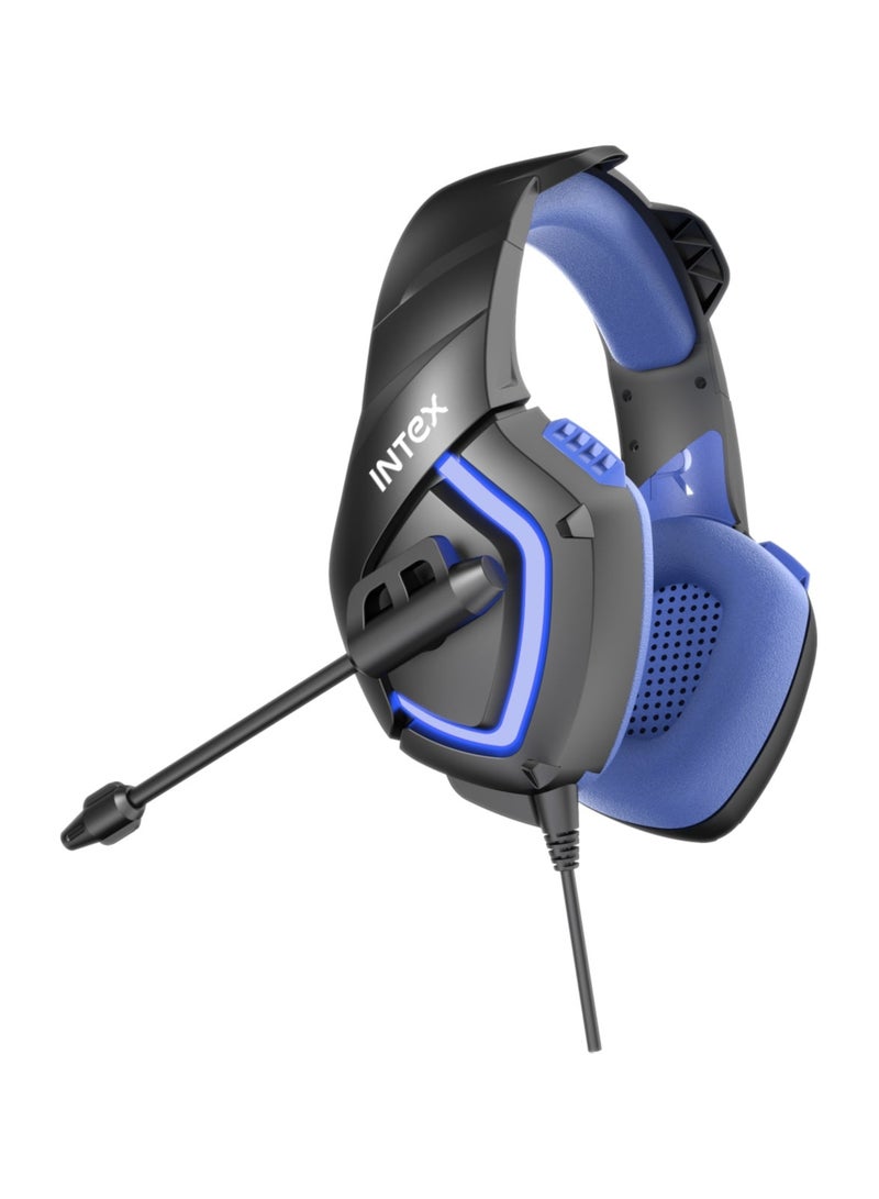 INTEX Titan Gaming Headset, Mic, Volume Control Knob, Mic Mute Option, Xbox One, Xbox One S, Playstation4, Playstation 5, PC, Phone Black - Image 1