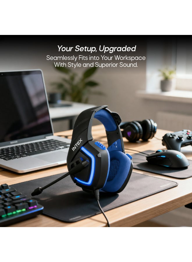 INTEX Titan Gaming Headset, Mic, Volume Control Knob, Mic Mute Option, Xbox One, Xbox One S, Playstation4, Playstation 5, PC, Phone Black - Image 4