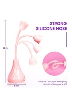 Excefore Nail Lamp, Pink Dryer Flash Cure Mini LED Light, Rotatable Gooseneck Extension Gel Curing Lamp for Art DIY  - Image 3