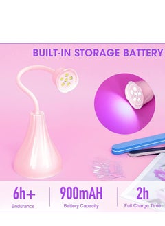 Excefore Nail Lamp, Pink Dryer Flash Cure Mini LED Light, Rotatable Gooseneck Extension Gel Curing Lamp for Art DIY  - Image 5