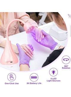 Excefore Nail Lamp, Pink Dryer Flash Cure Mini LED Light, Rotatable Gooseneck Extension Gel Curing Lamp for Art DIY  - Image 2