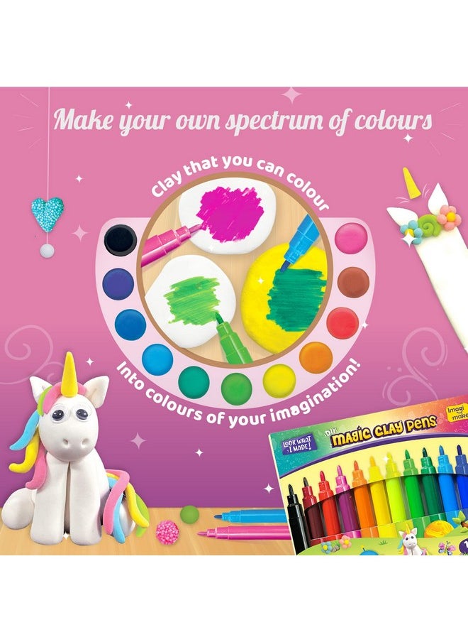 Imagimake - Magic Clay | Colour & Create | Unicorn Craft Kit | Air Dry Clay For Art & Craft | Make 10 Super Clay Creations | Birthday Gift For 5,6,7,8 Year Old Girls & Boys - Image 1