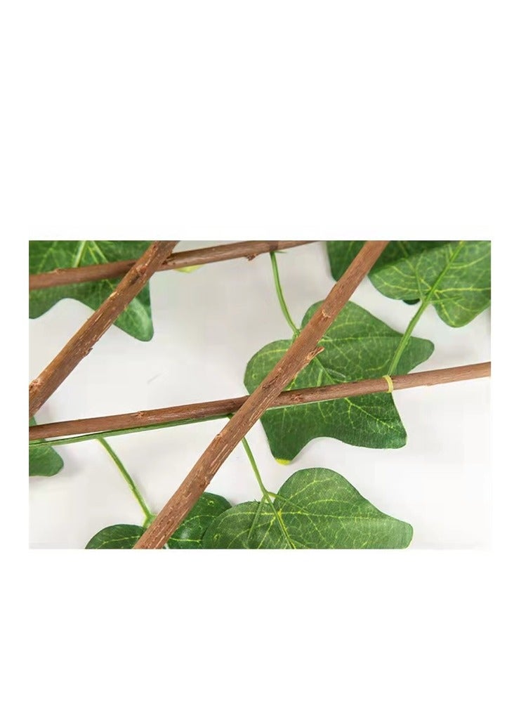 بلومنغ تايم 1.2m Expandable Large Fence with Faux Plants-Style 1  bigger leaves - Image 3