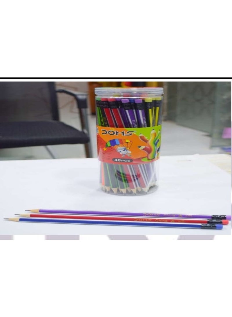 دومس قلم رصاص – علبة 48 قلم 222-48 | كتابة سلسة وجودة ممتازة للمدرسة والمكتب - Image 2