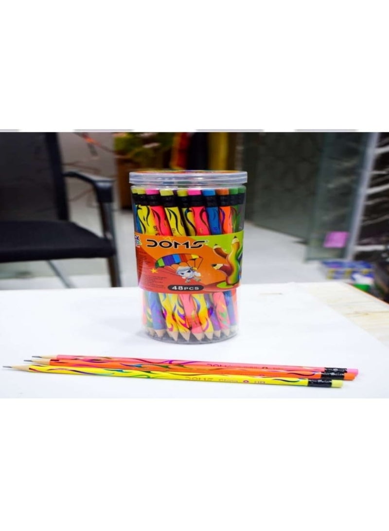 دومس قلم رصاص – علبة 48 قلم 222-48 | كتابة سلسة وجودة ممتازة للمدرسة والمكتب - Image 1