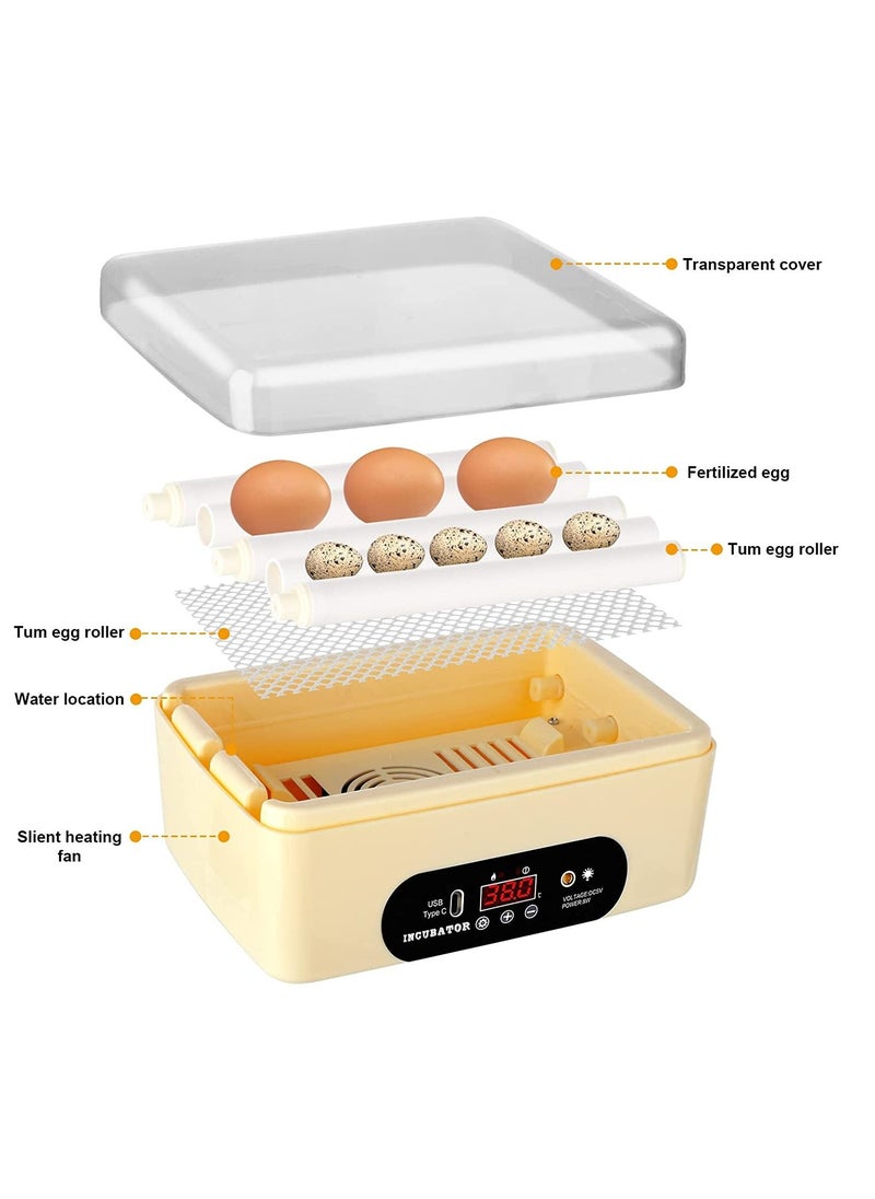Generic - Egg Incubator with Automatic Egg Turning Temperature Control Humidity Display, Small Digital Egg Hatcher for Hatching Chicken Birds Quail Duck - Image 1