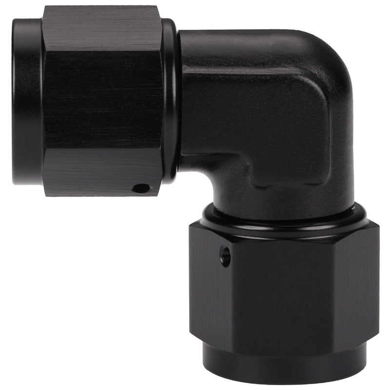 Podavelle 8AN Female to 8AN Female 90 Degree Swivel Coupler Fitting Adapter Union Aluminum Black