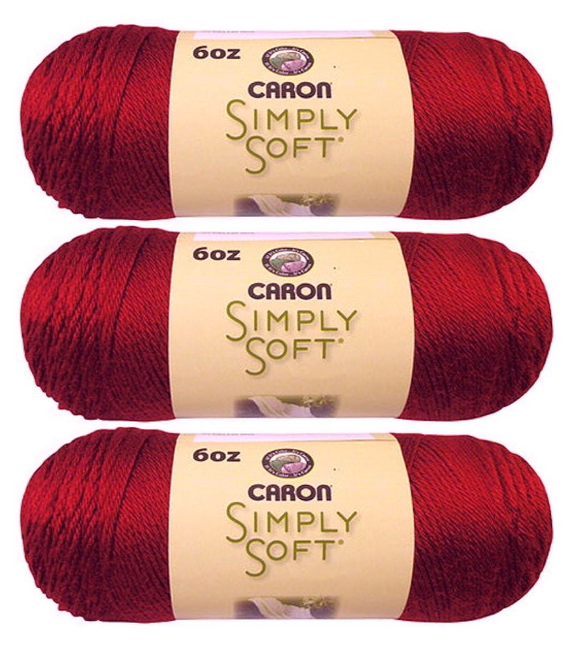 Caron Simply Soft Yarn Solids (3-Pack) Autumn Red H97003-97303 - Image 1