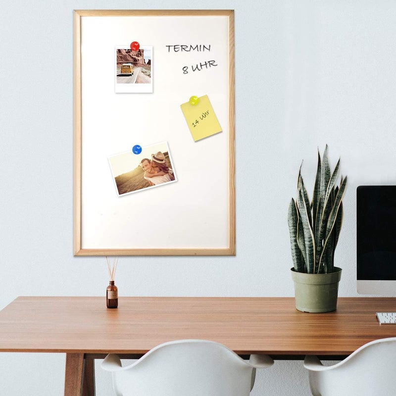 Navaris Navaris DoubleSided Chalkboard Whiteboard  16 x 24 Wall Blackboard Magnetic Dry Erase Message Board  Includes Chalk and Magnets  Wood Frame - Image 2