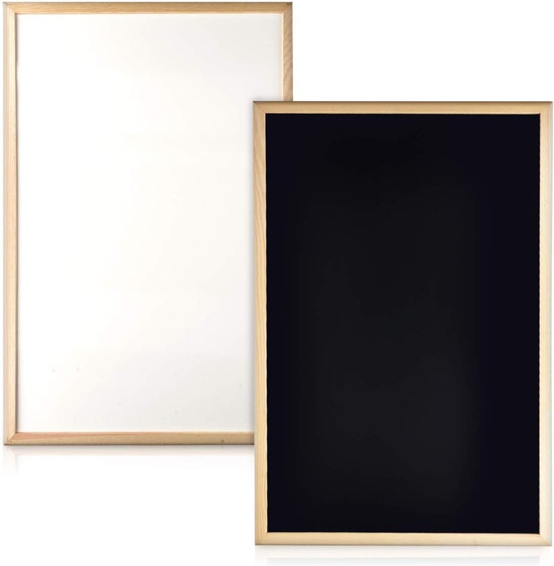 Navaris Navaris DoubleSided Chalkboard Whiteboard  16 x 24 Wall Blackboard Magnetic Dry Erase Message Board  Includes Chalk and Magnets  Wood Frame - Image 5