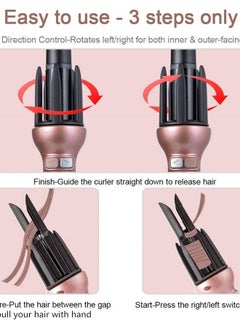 Mannice Automatic Hair Curler for Long Hair Auto Curling Iron Spin Curling Wand 360 Rotating Styling Wand 1.1" Ceramic Professional Spiral Beach Waver Iron Mothers Day Gifts(Long Hair ONLY)  - Image 5