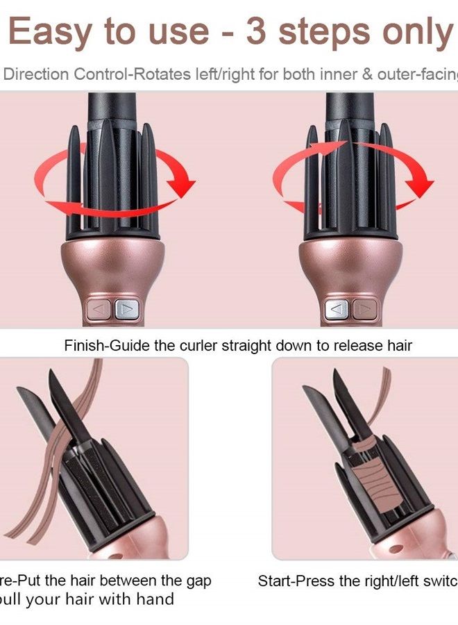 Mannice Automatic Hair Curler for Long Hair Auto Curling Iron Spin Curling Wand 360 Rotating Styling Wand 1.1" Ceramic Professional Spiral Beach Waver Iron Mothers Day Gifts(Long Hair ONLY) - Image 5