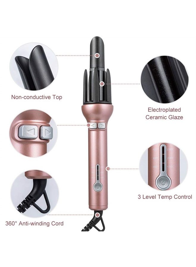 Mannice Automatic Hair Curler for Long Hair Auto Curling Iron Spin Curling Wand 360 Rotating Styling Wand 1.1" Ceramic Professional Spiral Beach Waver Iron Mothers Day Gifts(Long Hair ONLY) - Image 2