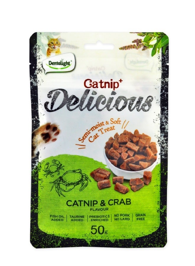 Catnip Delicious Semi Moist Soft Cat Treat With Catnip And Crab - 50G
