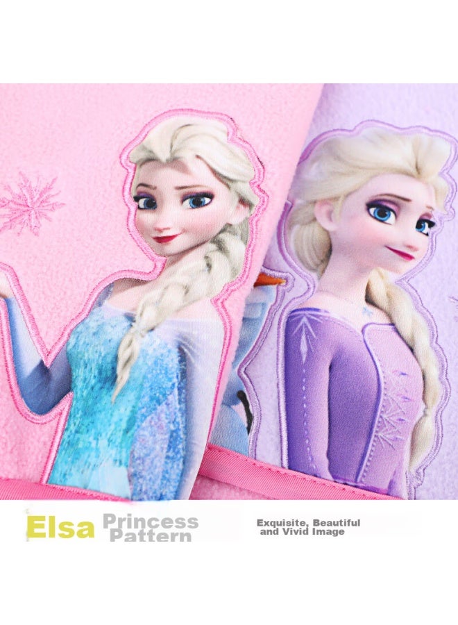 ديزني Disney Elsa سترة صدرية للبنات، صدرية أطفال للخريف والشتاء، ملابس خارجية للربيع والخريف، صدرية صوفية للطفلة الأميرة إلسا، Jxam3002d، وردي، 110 - Image 3