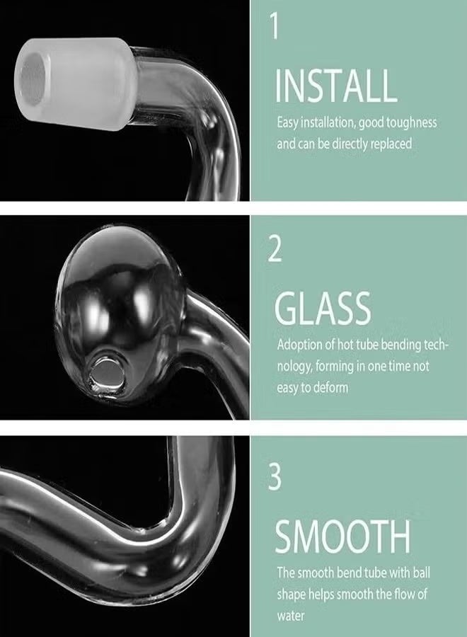 10 pieces of 10mm transparent glass fountain water inlet pipes, aquarium filter pipes for aquarium planting fish tanks, mini vase oil lamps