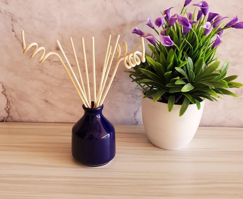 Pure Source India Rattan Decorative Flower Vase Sticks, Spiral Reed, 20 Pieces, (8 Inch, Natural White) - Image 2