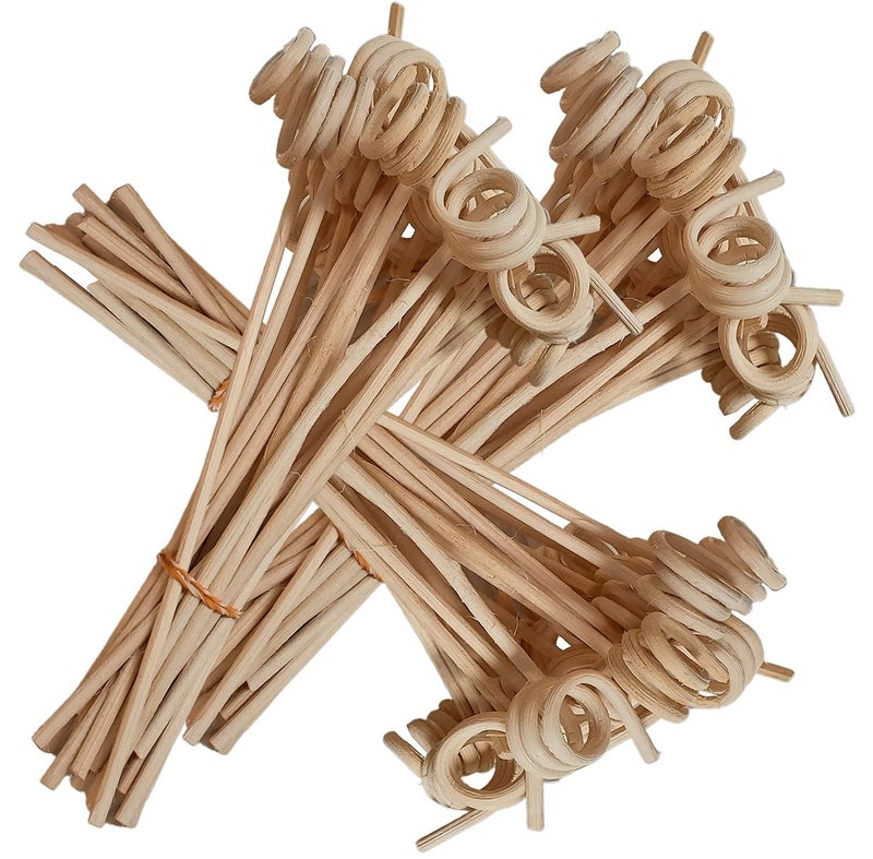 Pure Source India Rattan Decorative Flower Vase Sticks, Spiral Reed, 20 Pieces, (8 Inch, Natural White) - Image 1