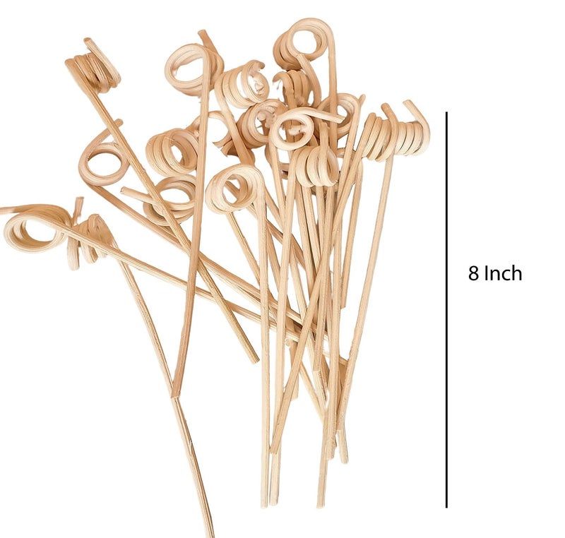 Pure Source India Rattan Decorative Flower Vase Sticks, Spiral Reed, 20 Pieces, (8 Inch, Natural White) - Image 5