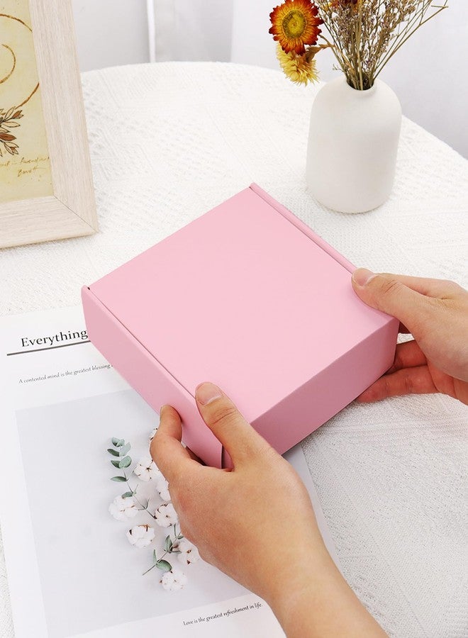 OUGEBOX صناديق شحن وردية اللون من OUGEBOX للشركات الصغيرة، مقاس 6×6×2، عبوة من 30 صندوقًا صغيرًا من الكرتون المموج للشحن والبريد - Image 4