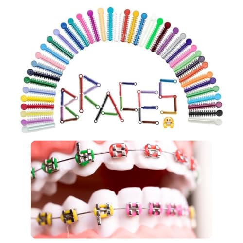 Artman Braces Color Rubber Bands Multicolored Dental Orthodontic Ligature Ties 1040 PCS ORings Elastomeric Easy to Change Orthodontics Color Ties