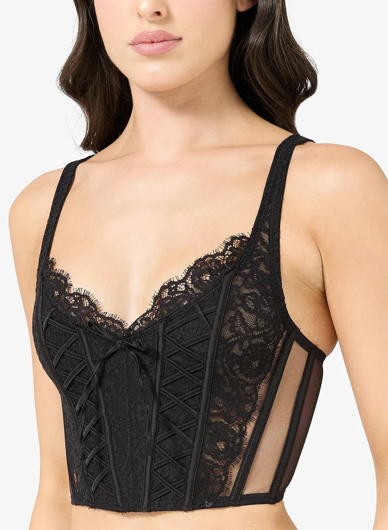 Ginger Lace Tie Up Detail Corset