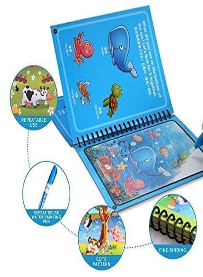 Magic Water Coloring Book for Kids - Reusable, Mess-Free Art, Travel Toy, Promotes Fine Motor Skills, Educational Fun & Bonding Time (Pack of 2) Random Theme - Image 2
