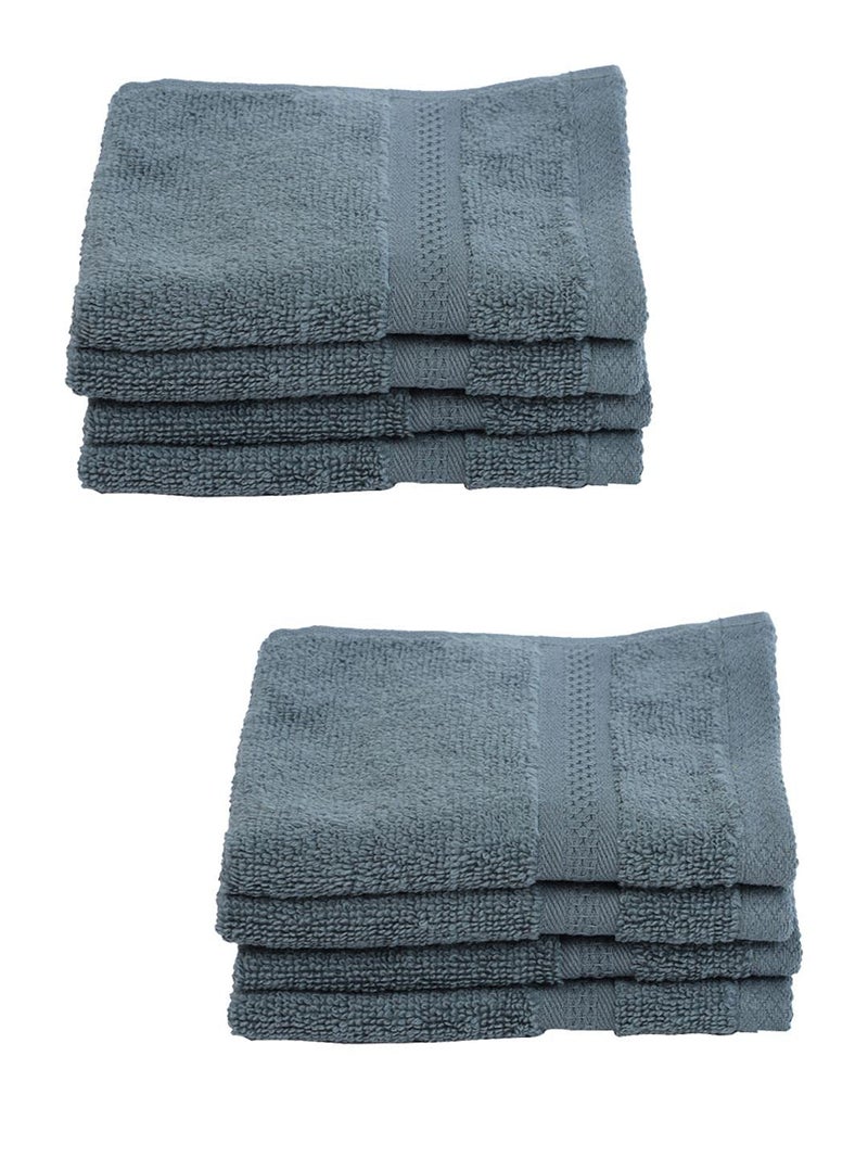 BIANCA Ultra Soft Zero Twist 100% Cotton Towel (Aerocore Tech) -8pc Face Towel (Paradiso) - Super Absorbent, Fluffy, AeroCore Organic Technology - for Men, Women, Gym, Kitchen Solid-Grey - Image 2