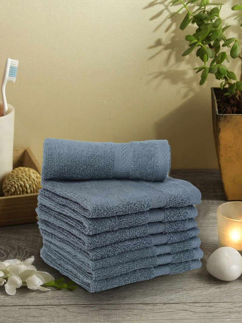 BIANCA Ultra Soft Zero Twist 100% Cotton Towel (Aerocore Tech) -8pc Face Towel (Paradiso) - Super Absorbent, Fluffy, AeroCore Organic Technology - for Men, Women, Gym, Kitchen Solid-Grey - Image 1