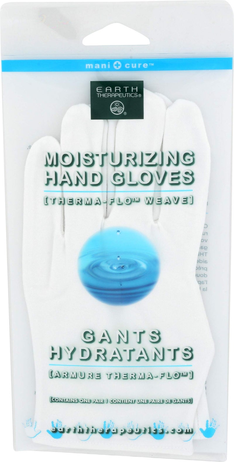 Earth Therapeutics Moisturizing Hand Gloves Solid Color - White (1 Pair) - Image 1