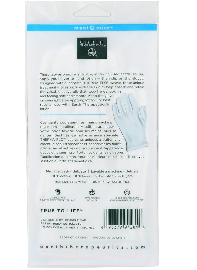 Earth Therapeutics Earth Therapeutics Moisturizing Hand Gloves Solid Color - White (1 Pair)  - Image 2