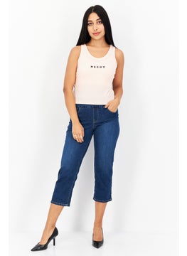 Gloria Vanderbilt Women Regular Fit Plain Stretchable Capri Jeans, Blue  - Image 4