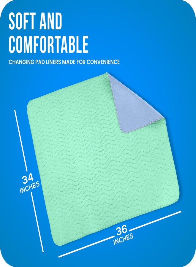 Utopia Bedding Washable Pee Pads for Dogs 34" x 36" (Pack of 4), Waterproof Incontinence Bed Pads for Adults, Elderly and Kids, Heavy Absorbency Pet Training Pads for Sofa and Couch (Green, Blue) - Image 3