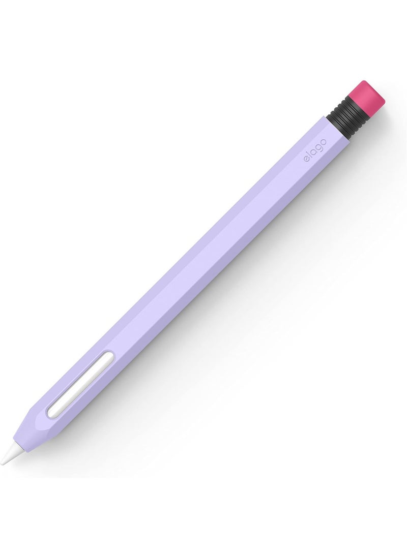 Elago Classic Pencil for Apple Pencil 2nd Generation Case Cover Sleeve, Classic Design, Compatible with Magnetic Charging and Double Tap - Lavender 