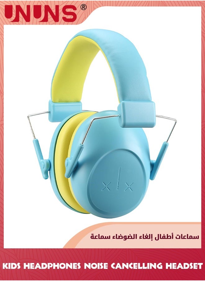 UNUNS Kids Noise Cancelling Headphones,Hearing Protection Earbuds,Foldable Adjustable Noise Blocking Headphones For Toddler Children Adults,Perfect For Sleeping Studying Shooting,Light Blue  - Image 2