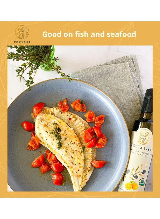 Costabile Orange Infused Olive Oil, Extra Virgin Organic from Italy. Polyphenol rich olive oil flavored with natural Italian orange. For salads, baking and cooking healthy keto friendly food 8.45Fl.Oz - Image 3