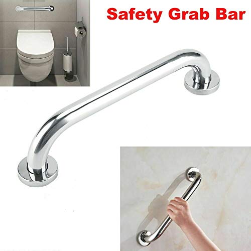 MLD Grab bar for Bathroom Grade 202 Stainless Steel 12 Inches Long Rod arm Towel Napkin Holder Safety Hand Support Rail Helping Handle Bars Silver Color (Chrome Finish) Pack of 4 - Image 3