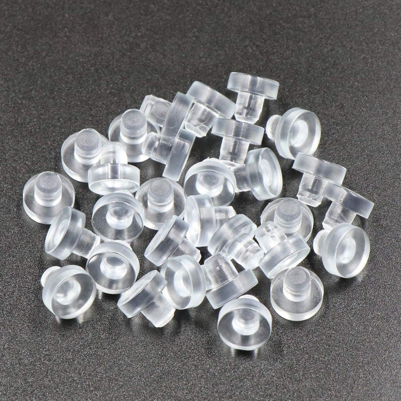 ANCIRS 30 Pcs Glass Top Table Bumpers With Stem Clear Rubber Grippers Patio Table Spacers For 1/4 Inch Hole - Image 1