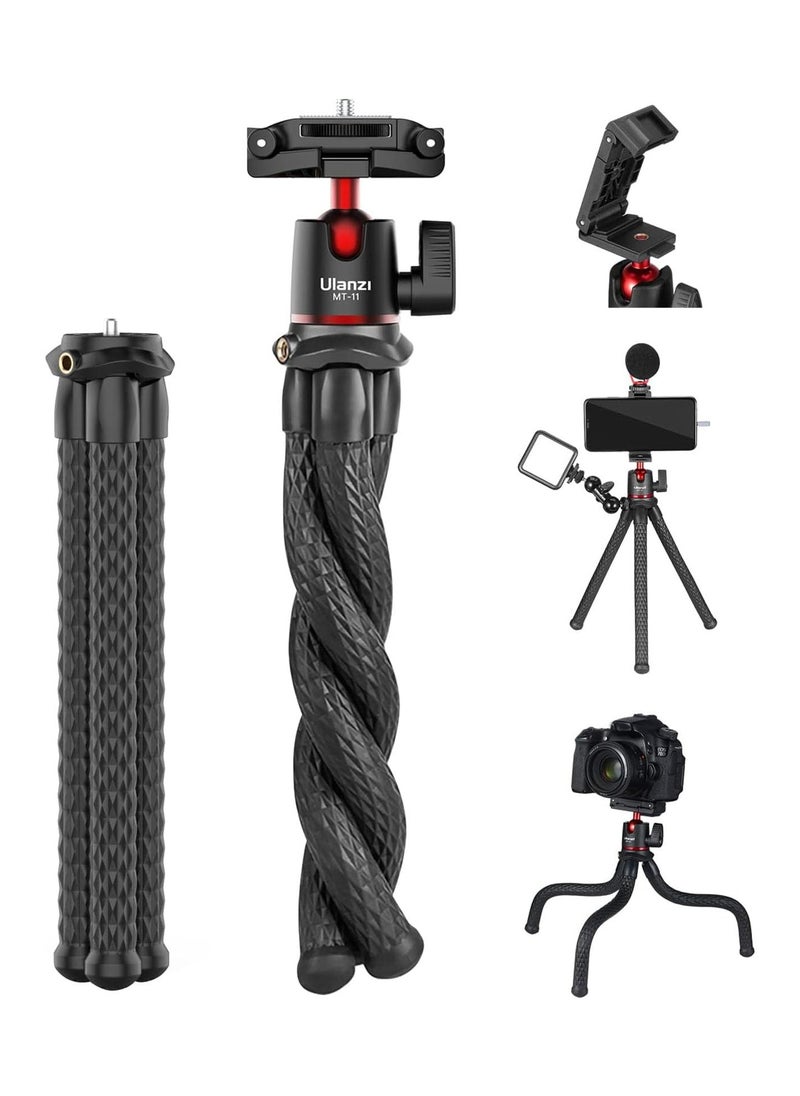 Ulanzi ULANZI Camera Tripod, Mini Flexible Stand with Hidden Phone Holder w Cold Shoe Mount, 1/4'' Screw for Magic Arm, Universal for iPhone 16 15 14 Pro Max XS Max X 8 Samsung Canon Nikon Sony Cameras  - Image 1