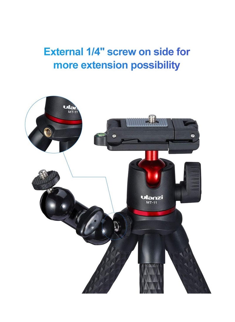 Ulanzi ULANZI Camera Tripod, Mini Flexible Stand with Hidden Phone Holder w Cold Shoe Mount, 1/4'' Screw for Magic Arm, Universal for iPhone 16 15 14 Pro Max XS Max X 8 Samsung Canon Nikon Sony Cameras  - Image 3