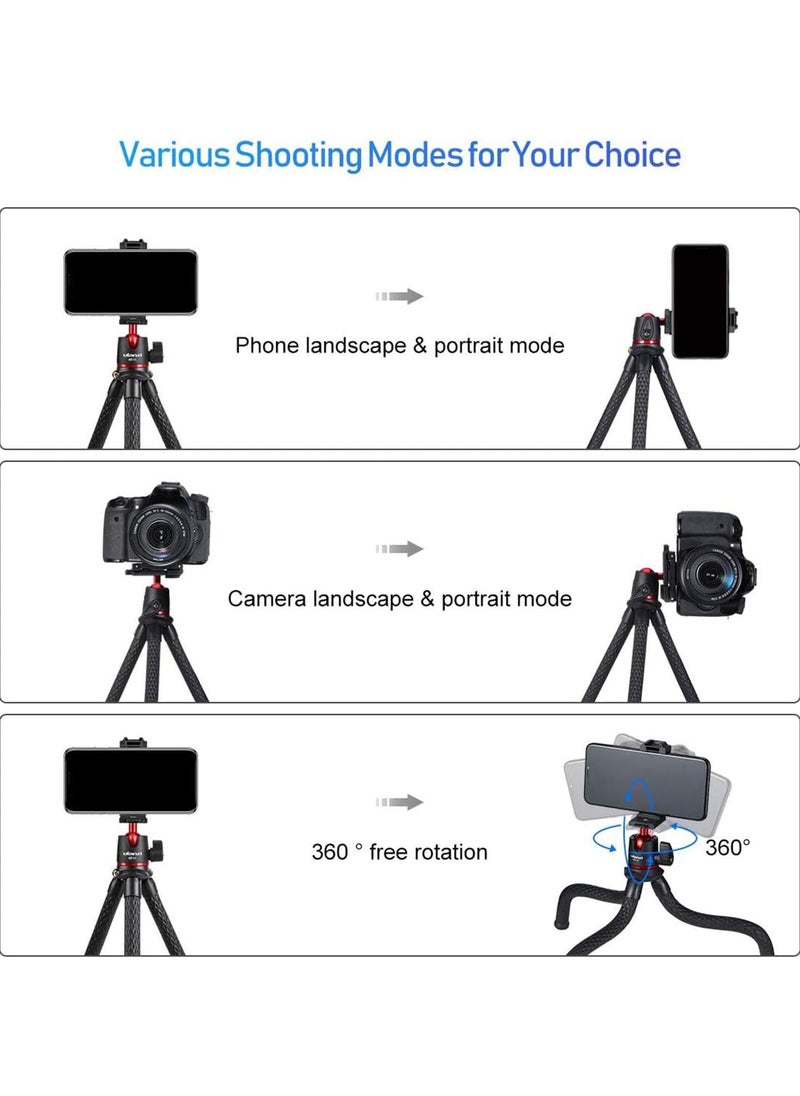 Ulanzi ULANZI Camera Tripod, Mini Flexible Stand with Hidden Phone Holder w Cold Shoe Mount, 1/4'' Screw for Magic Arm, Universal for iPhone 16 15 14 Pro Max XS Max X 8 Samsung Canon Nikon Sony Cameras  - Image 5
